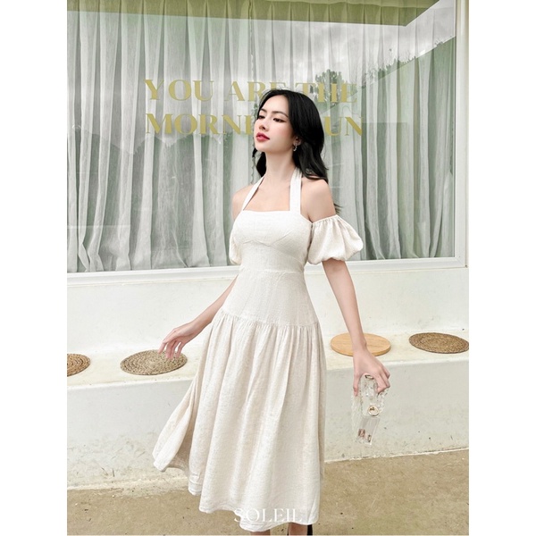 Đầm trễ vai cổ yếm tay bồng tiểu thư ( Gồm lót lụa) MIMI DRESS | WebRaoVat - webraovat.net.vn