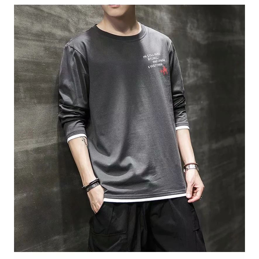 Áo thun dài tay thời trang nam dáng rộng