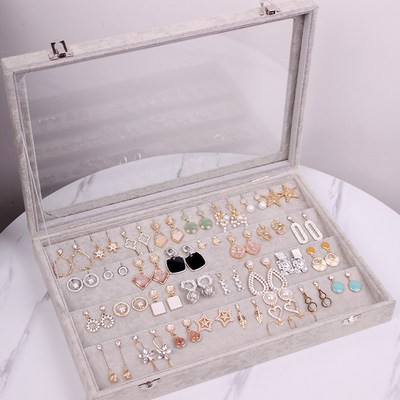 ♖✺Bông tai bông tai hộp đồ trang sức công suất lớn Vòng Mặt Dây Chuyền Vòng đeo tay vòng đeo tay đồ trang sức hiển thị K