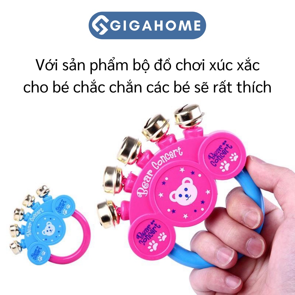 Đồ Chơi Xúc Xắc Lục Lạc Cầm Tay Vui Nhộn Cho Bé GIGAHOME Hình Gấu 5 Chuông 6186