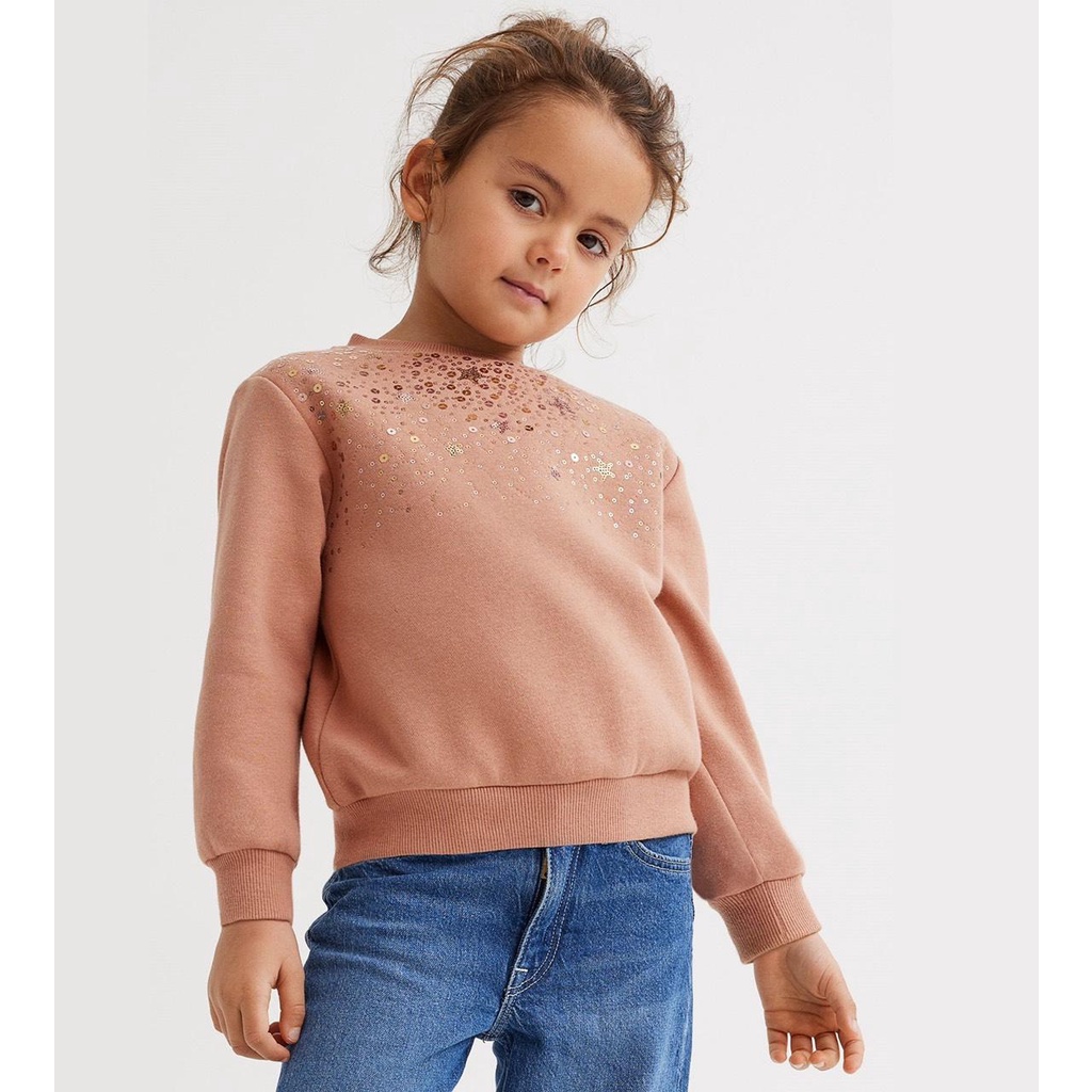 Áo nỉ bông sequin nâu H&M