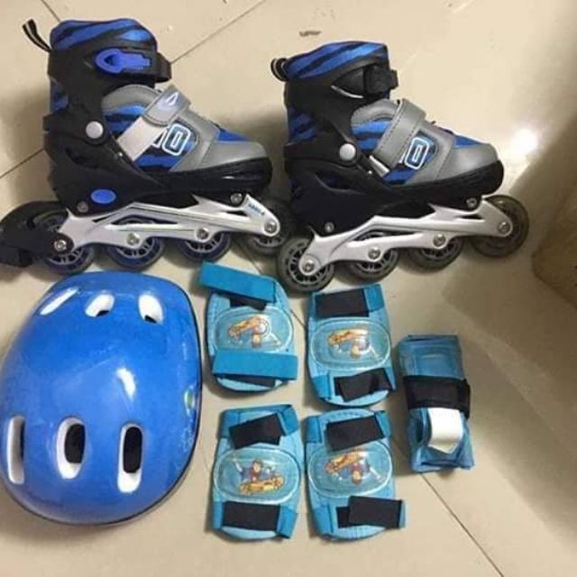 Giày trượt patina đủ bộ cho bé kèm mũ bảo hiểm và bảo vệ chân tay
