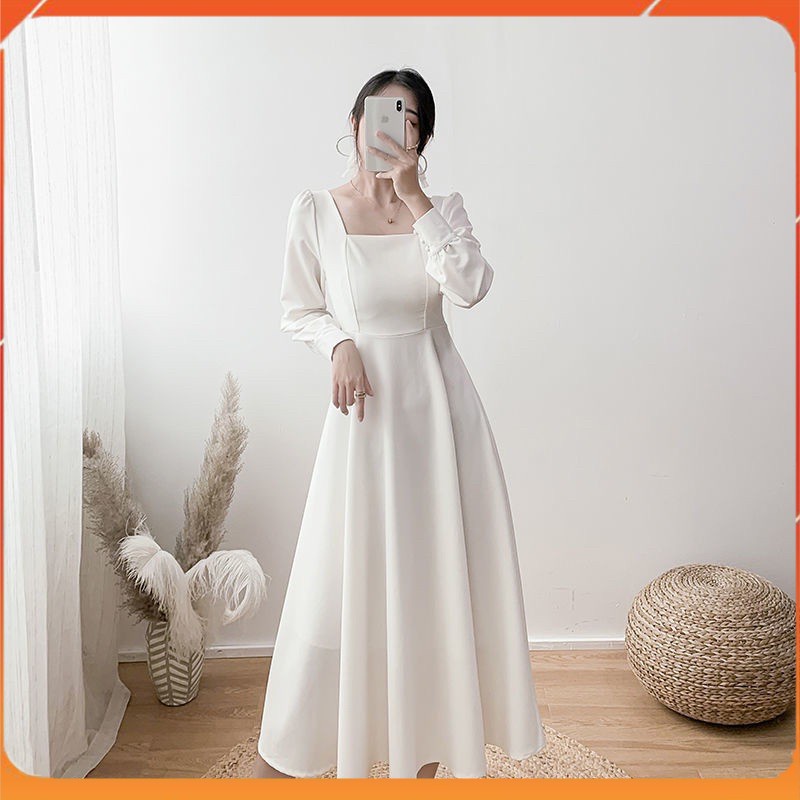 Váy đầm maxi trắng Vintage chụp kỉ yếu dự tiệc chất cotton Nhật xịn V0081 style công chúa ALBERT DRESS