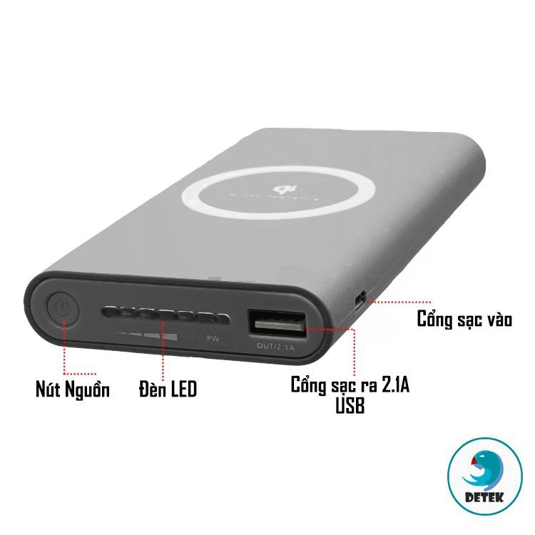 Pin sạc dự phòng không dây 10000 Mah tích hợp sạc không dây | WebRaoVat - webraovat.net.vn