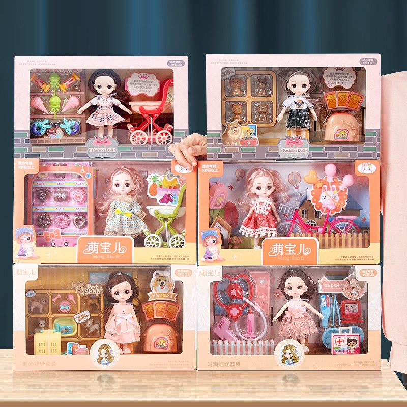 Bộ búp bê Barbie 16cm xinh xắn cho bé gái