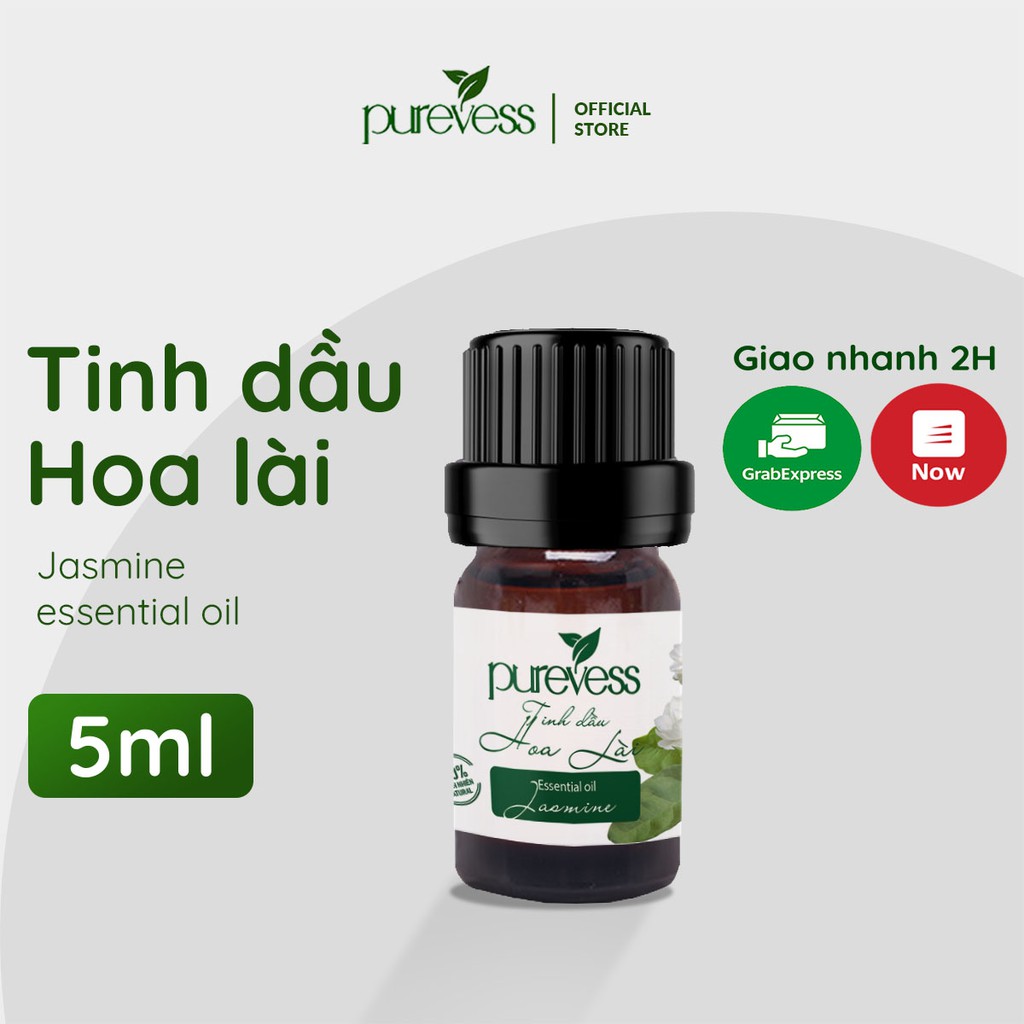 Tinh dầu Hoa Lài Purevess, thiên nhiên nguyên chất, giúp thư giãn và ngủ ngon 5ml