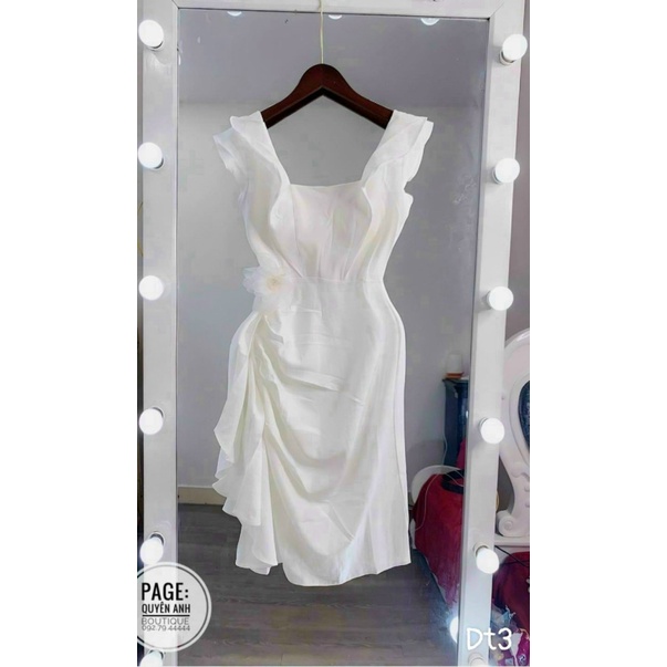 Mẫu Đầm HOT Trend | Đầm Lụa Hai Dây Có Mút Có Đính Hoa Ôm Body Mẫu Y Hình UP