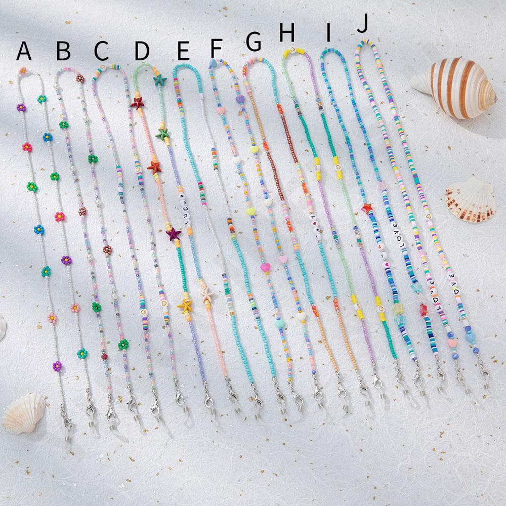 Chuỗi Dây Đeo Mắt Kính Chống Thất Lạc Xỏ Hạt Hình Ngôi Sao Năm Cánh WMES15H Phong Cách Bohemia