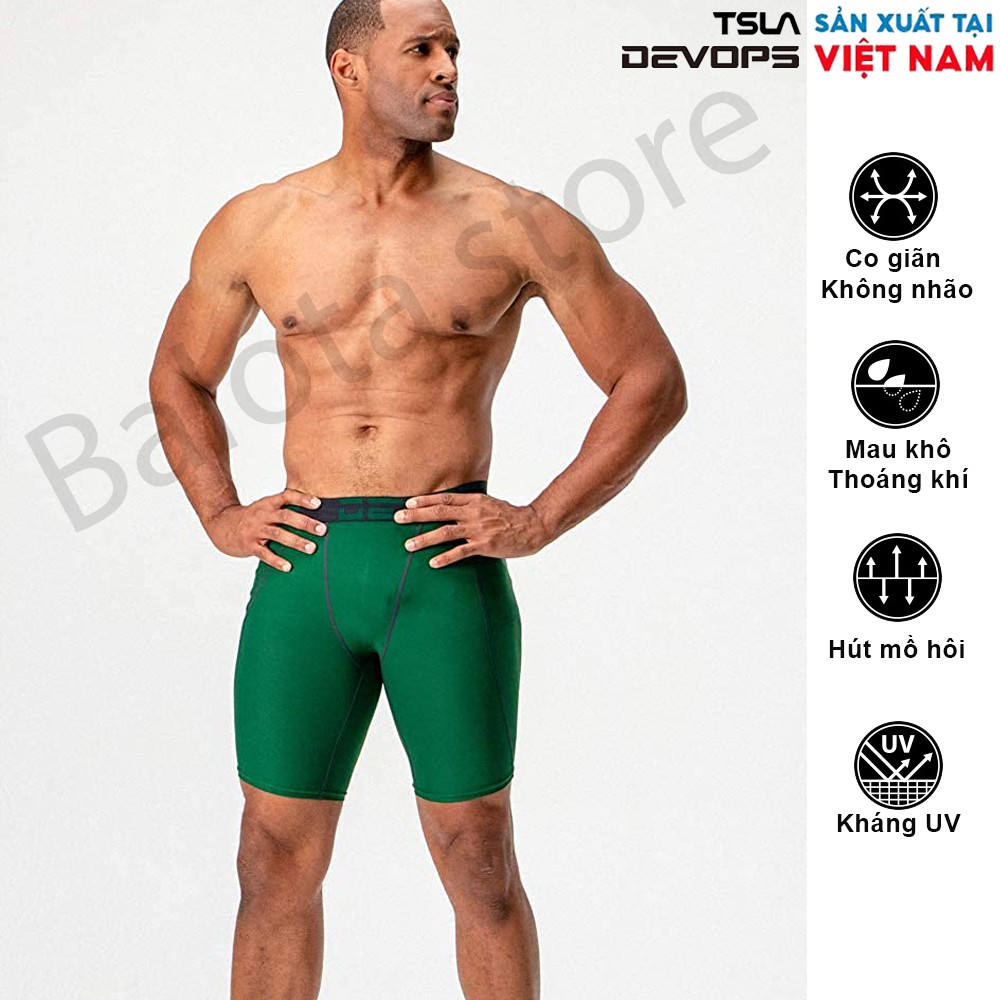 Quần legging nam Devops dạng ngắn phù hợp cho các môn chạy bộ, đạp xe, tập tạ, yoga, gym fitness và đá bóng… | BigBuy360 - bigbuy360.vn
