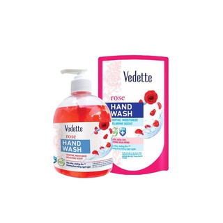 Nước Rửa Tay Vedette Hoa Hồng 500ml
