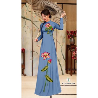 Vải Áo Dài Tằm Ý/ Lụa Nhật Hoa Sen Truyền Thống