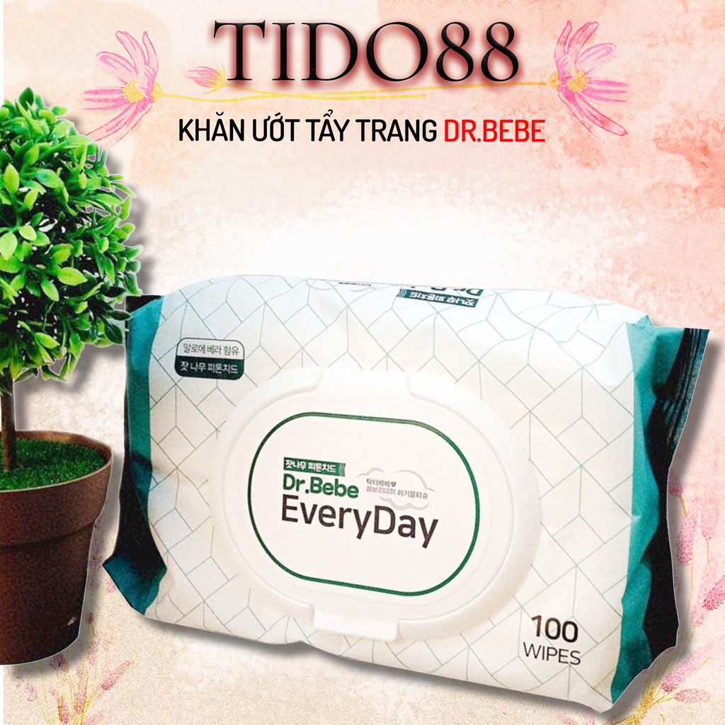 Khăn ướt tẩy trang Dr.Bebe everyDay chính hãng Hàn Quốc 100 miếng NPP Tido88