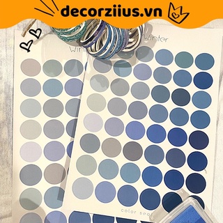 Nhãn dán Sticker hình tròn 48 chấm tròn trang trí dán toploader