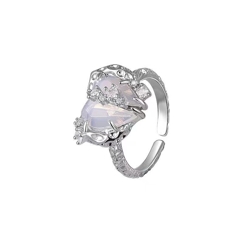 iF YOU Vòng cổ Mặt Nhẫn Đôi Đính Đá Zircon Thanh Lịch Cho Nữ