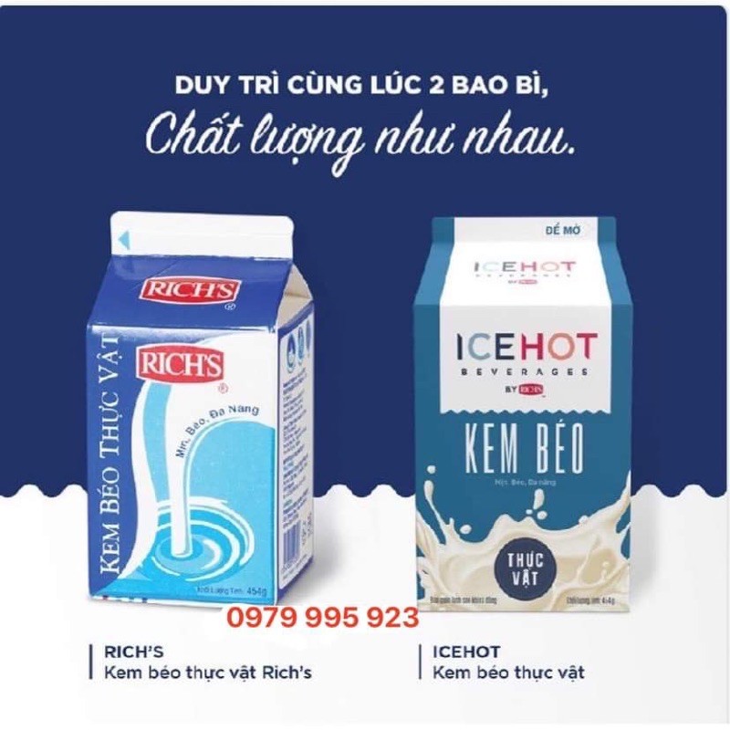 Kem béo thực vật rich's 454g