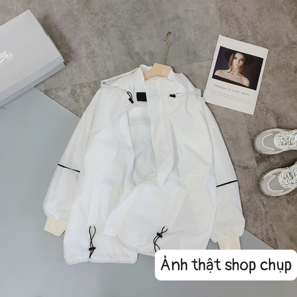 ÁO KHOÁC GIÓ NỮ TRƠN CHỮ SAU LƯNG NHIỀU MÀU