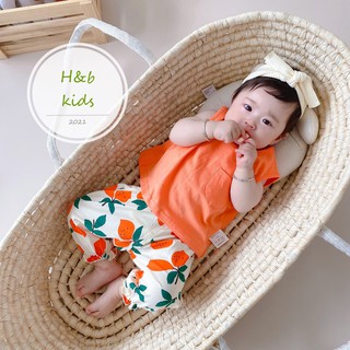 Bộ đồ mùa hè bé gái áo cotton đũi phối quần đũi hoa cho bé từ 8-18kg (MS16)