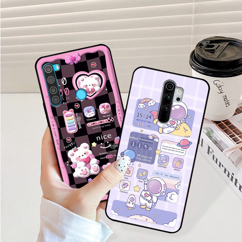 Ốp lưng Xiaomi Redmi Note 8 / Note 8 Pro hình gấu, vũ trụ ngân hà chibi. ốp chống sốc bền đẹp