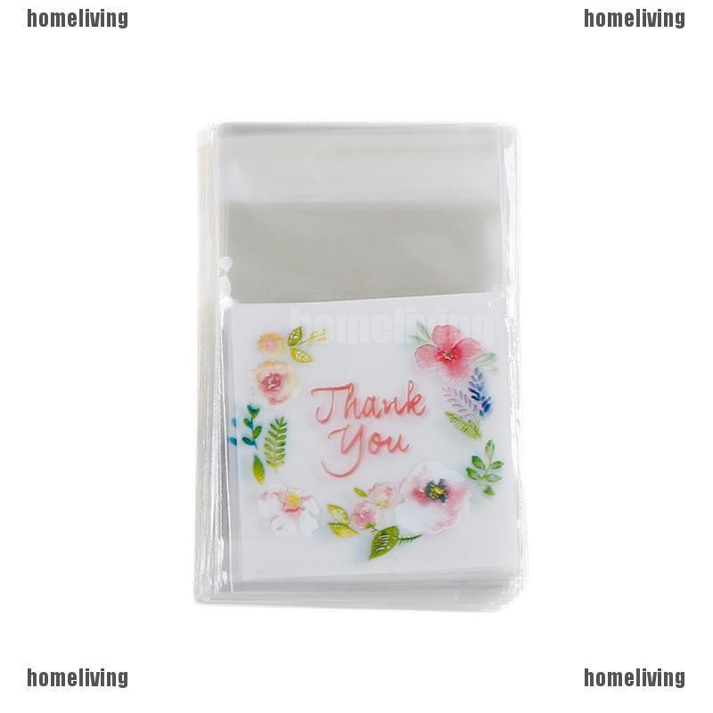 100 túi nhựa đựng bánh quy họa tiết chữ xinh xắn