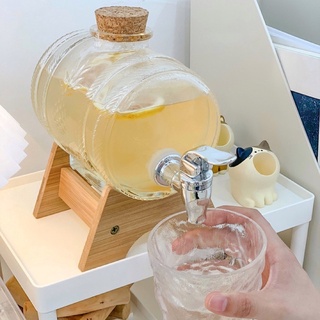 Bình nước hoa quả, bình trà thuỷ tinh có vòi dung tích 1 lít - Décor nhà Sò