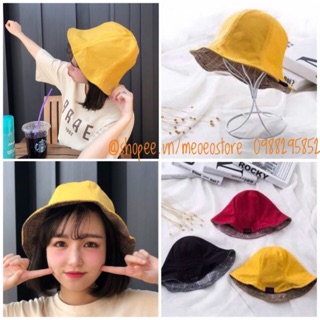 Mũ Nón BUCKET 2 mặt Kẻ Caro Maruko vành nhỏ xoè - nón hai mặt trơn và caro