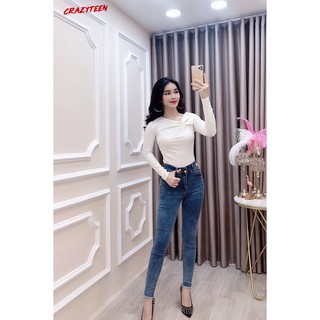 Aó thun tay dài xoắn vai thiết kế CRAZYTEEN (AC0010)