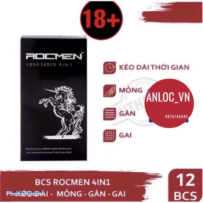 Bao Cao Su Rocmen Ngựa Đen Gân Gai Kéo Dài Thời Gian Hộp 3 12 Bcs