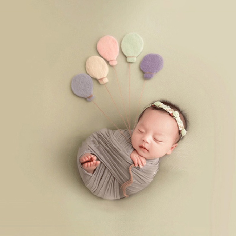 Set 5 Bong Bóng Bằng Len Dùng Làm Phụ Kiện Chụp Ảnh Cho Bé Sơ Sinh