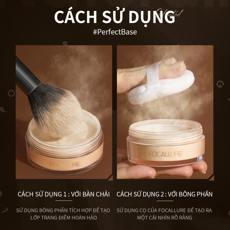 Phấn phủ Focallure kiềm dầu lâu trôi trang điểm tự nhiên