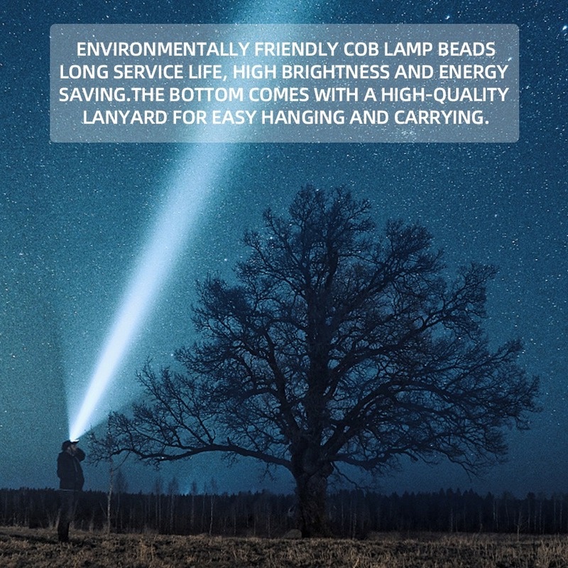 Đèn Pin Led COB 2 Trong 1 Chống Thấm Nước Siêu Sáng Có Thể Cầm Tay Sử Dụng Khi Đi Cắm Trại