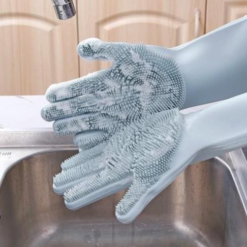 [Sale sốc] Bộ Găng tay rửa bát Silicone 2 trong 1 Đa năng - Tạo bọt thông minh, Siêu Dai, Cách nhiệt thần thánh