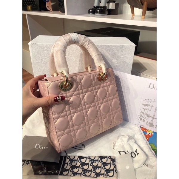 TÚI DIOR LADY MÀU HỒNG SIZE 20CM -17CM
