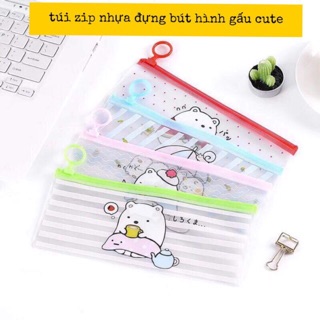 combo 85 túi bút zip gấu
