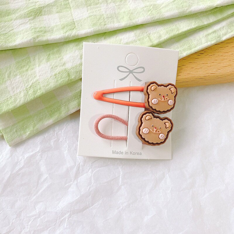 Set 2 Kẹp Tóc Hình Gấu / Thỏ Dễ Thương Cho Bé Gái