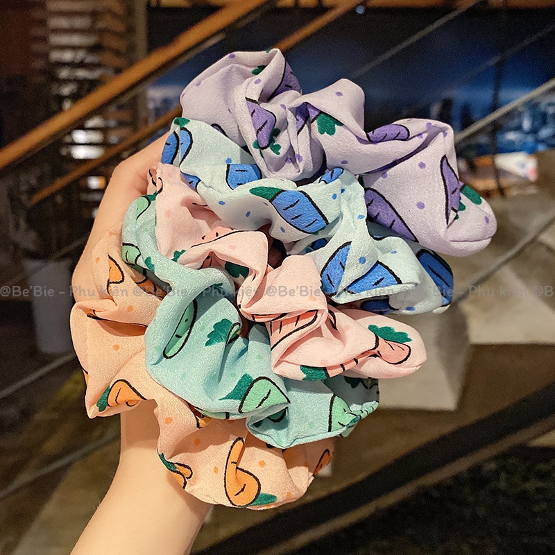 [BP362] Buộc tóc scrunchies in hinh cà rốt nhiều màu cute - BeBie Phụ kiện cưng