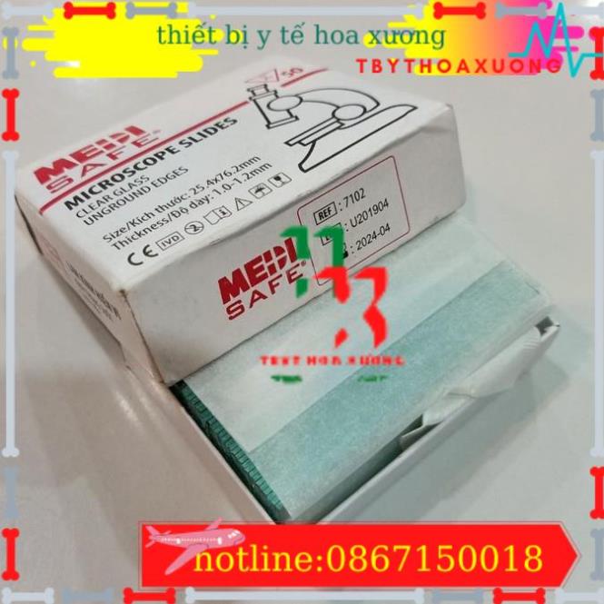 Lam kính hiển vi trong suốt 7102, mài mờ 7105 (hộp 50 - 72 kính)