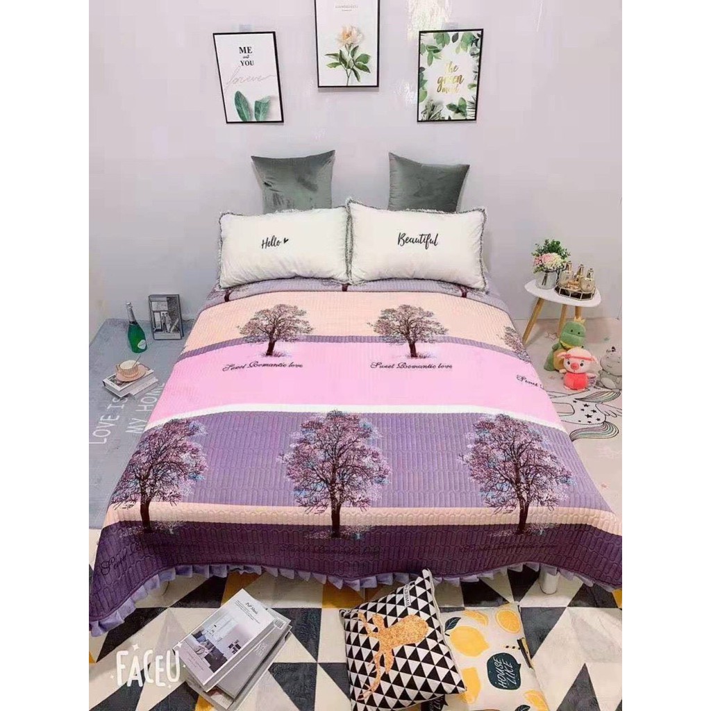 Tấm Nhung Trải Đa Năng 2mx2m2,thảm trải giường,mẫu hoa nền xanh
