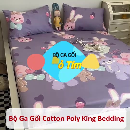 Bộ Ga Giường Cotton Poly 1m2, 1m4, 1m6, 1m8, Ga Đệm KTX, Drap Giường 4 Mùa (Bo Chun Miễn Phí) - Kingbedding | BigBuy360 - bigbuy360.vn