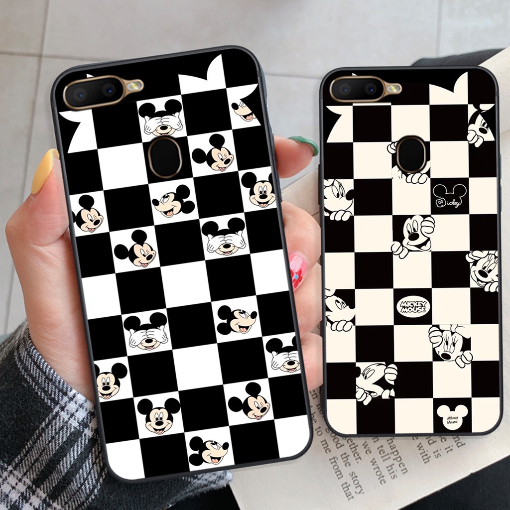 Ốp lưng Oppo A5s / A7 / F9 / A12 / Realme 2 Pro trái tim họa tiết caro, mikey họa tiết beabrick kaws cute