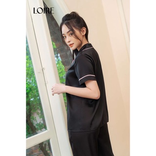 Đồ Ngủ Nữ Pijama Loirechic Lụa Trơn Tay Ngắn Quần Dài Thanh Lịch Thoải Mái FDMN250318