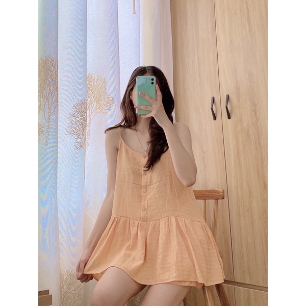Bộ ngủ 2 dây vải lụa tằm trơn màu công chúa (ẢNH THẬT)