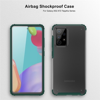 Ốp lưng Samsung galaxy A52 A72 Cảm giác da Bảo vệ toàn diện Vỏ trong suốt chống sốc