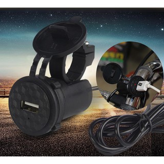 Sạc USB điện thoại dùng xe máy có 2 pat lắp