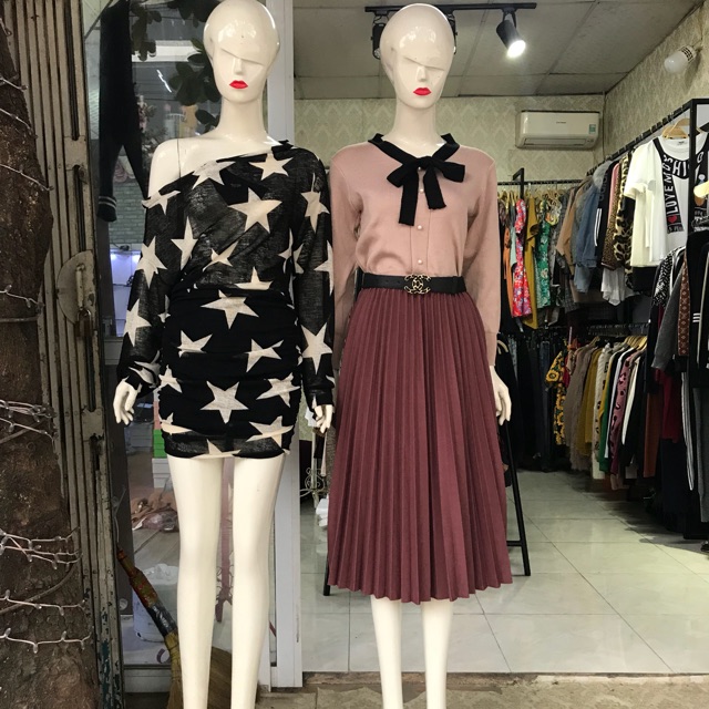 Chân váy xếp li dài