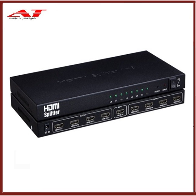 BỘ HUB CHIA HDMI 1 CỔNG HDMI RA 8 CỔNG HDMI - AT