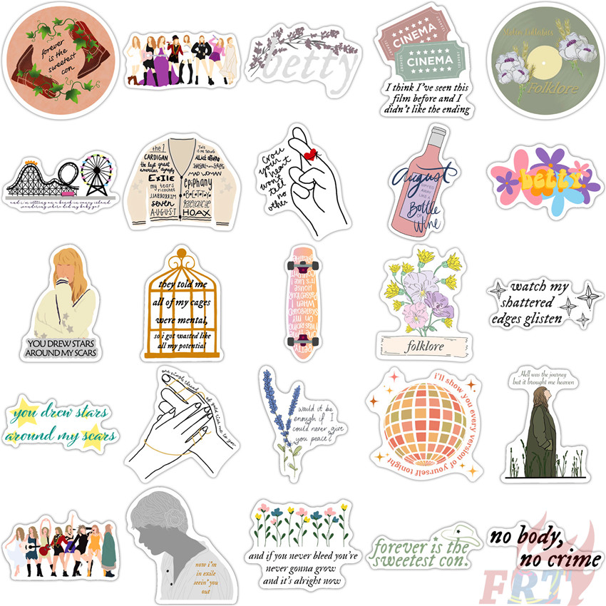❉ Taylor Swift：Folklore Series C - Betty’s Garden Stickers ❉ 50Pcs/Set Waterproof DIY Fashion Decals Doodle Stickers
