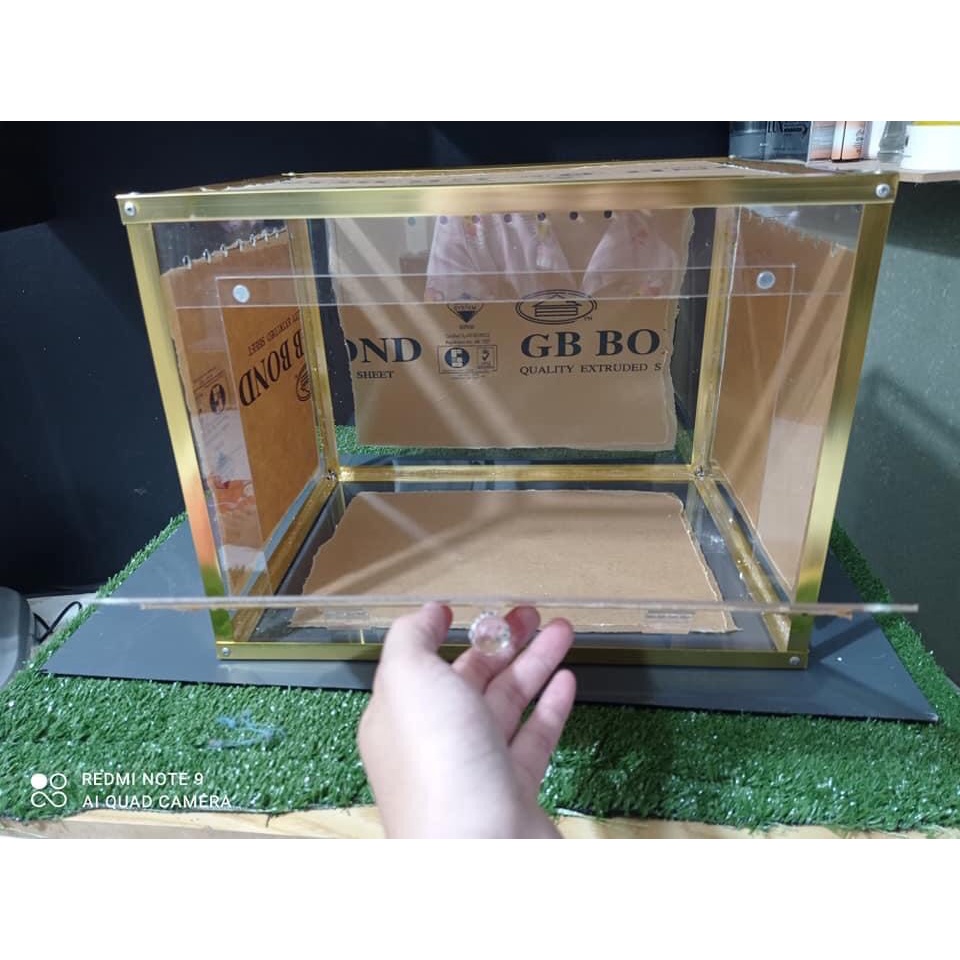 Bản lề mica, bản lề cửa, trong suốt, KT45x35mm cho lồng thú cưng