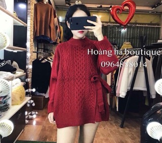 áo len nơ eo  vặn thừng