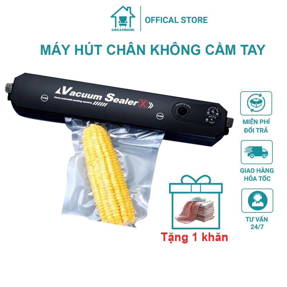 Máy hút chân không thực phẩm - Hút chân không thực phẩm Vacuum selaer bảo quản thực phẩm, tặng 10 túi hút