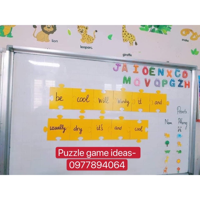 Set puzzle ghép từ màu vàng (10 miếng sẵn nam châm)